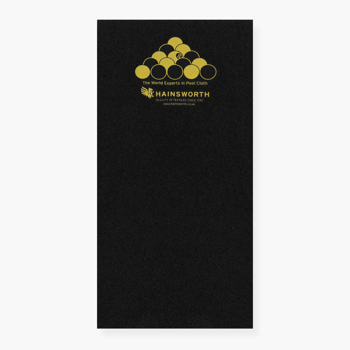 Hainsworth BLACKBALL RULES Pool Table Racking Cloth - Black Hainsworth