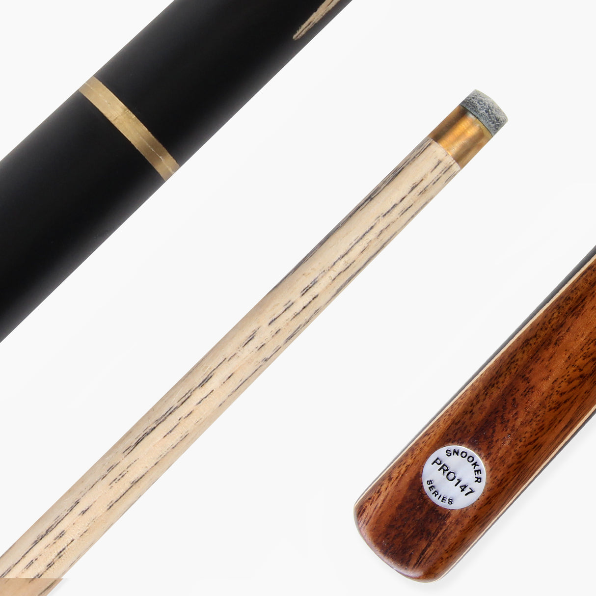 PRO147 Hurricane Black Walnut 3/4 Heavy Weight Snooker Pool Cue with 9.5mm Tip