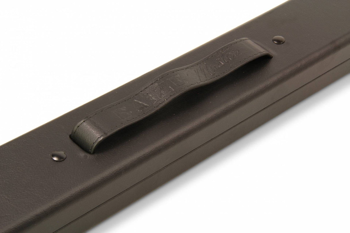 Baize Master Deluxe PLAIN BLACK 2pc Pool and Snooker Cue Case with Metal Badge and Plastic Ends - Black White Interior