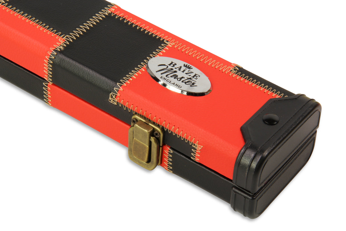 Baize Master 1 Piece PATCH Deluxe Plastic Ends Snooker Pool Cue Case - Holds 2 Cues