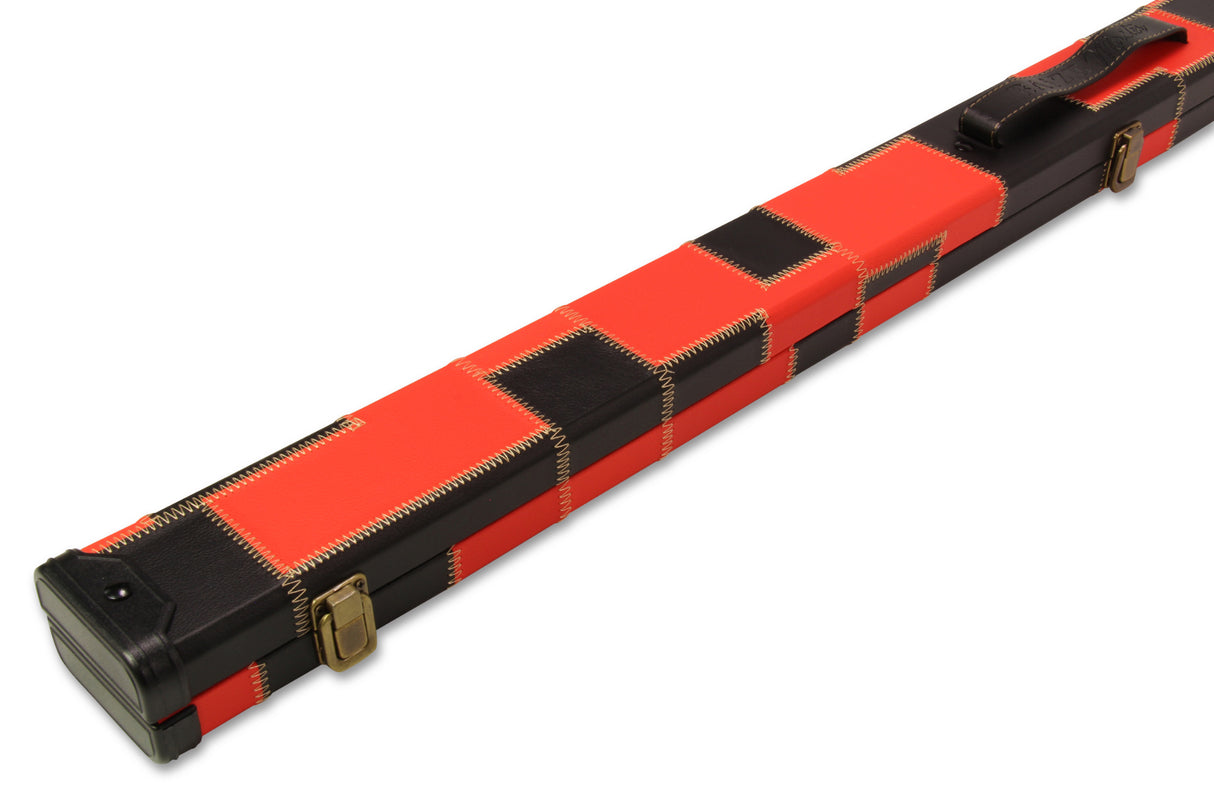 Baize Master 1 Piece PATCH Deluxe Plastic Ends Snooker Pool Cue Case - Holds 2 Cues