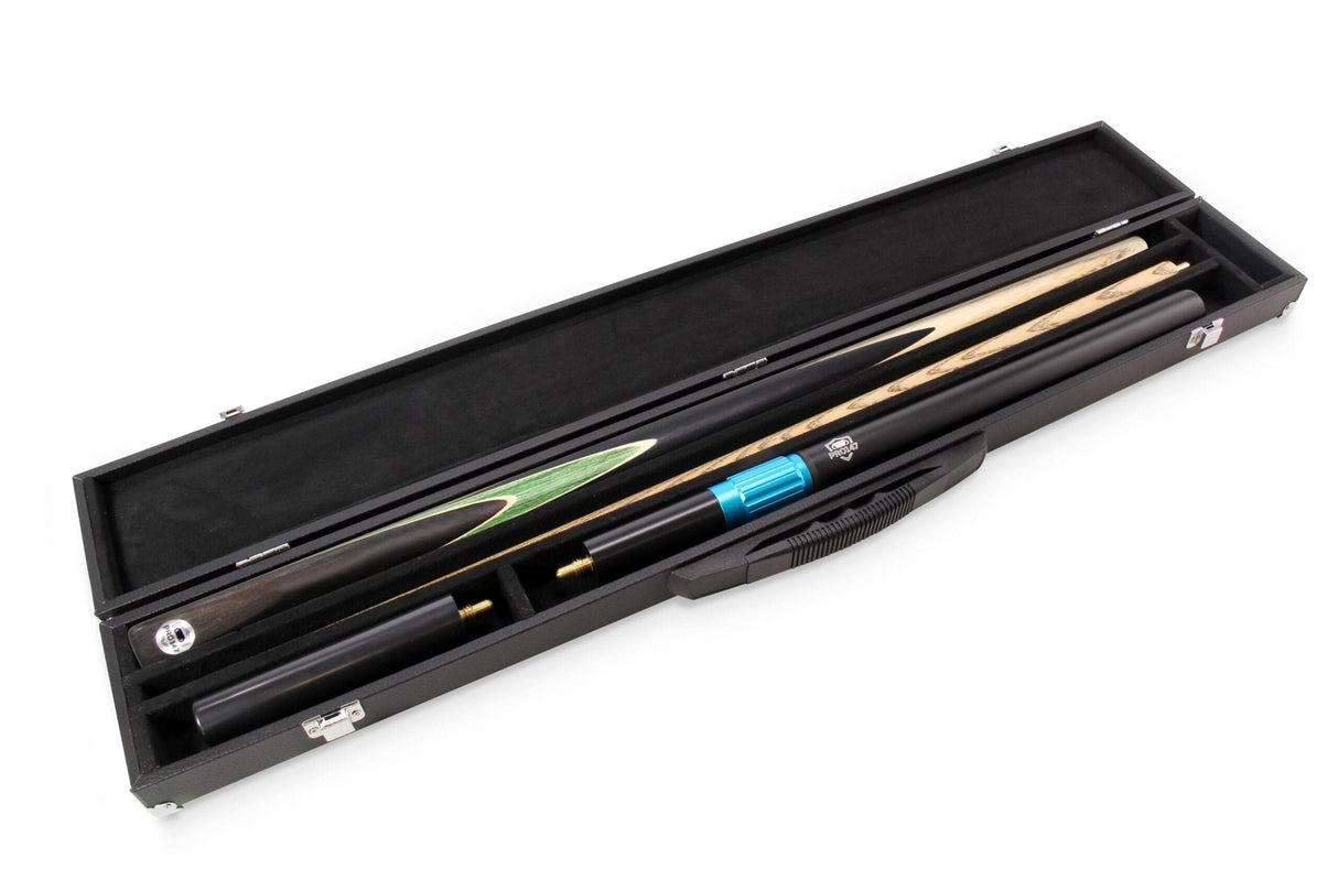 PRO147 CRUCIBLE 57 Inch 2 Piece Ash Snooker Pool Cue and Case Set with 9.5mm Tip