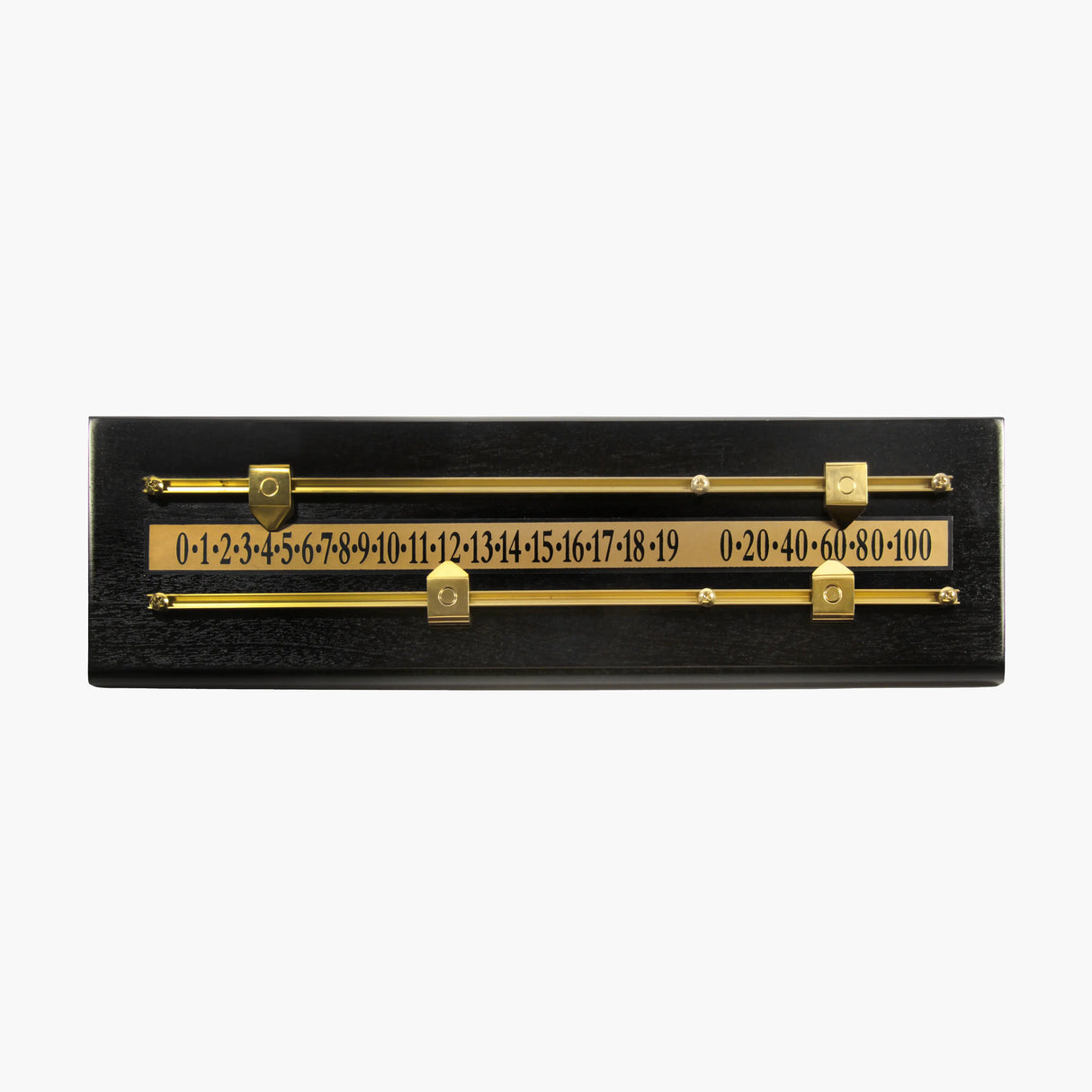 MAHOGANY Effect MDF Wooden Snooker Scoreboard for 2 Players with Brass Markers and Rails - 17.5 Inches Cue & Case