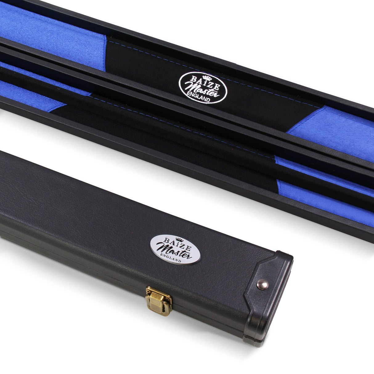 Baize Master 2 Piece Deluxe Snooker Pool Cue Case with Plastic Ends - Coloured Interior