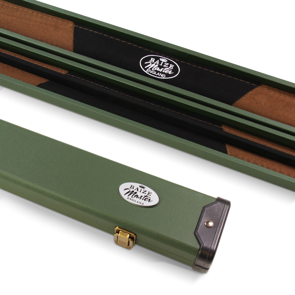 Baize Master 2 Piece Deluxe Snooker Pool Cue Case with Plastic Ends - Coloured Interior