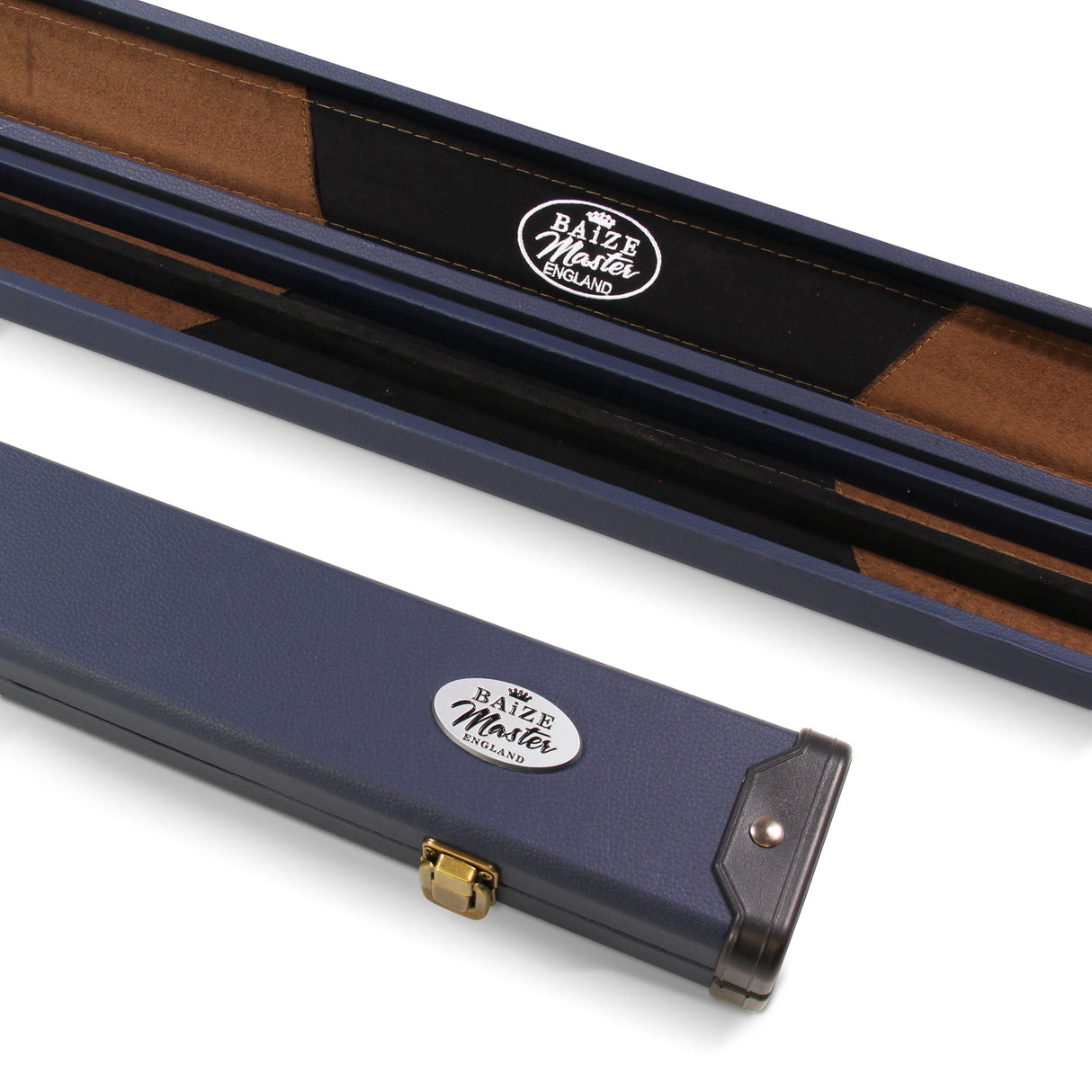 Baize Master 2 Piece Deluxe Snooker Pool Cue Case with Plastic Ends - Coloured Interior