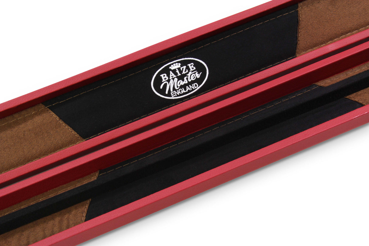 Baize Master 2 Piece Deluxe Snooker Pool Cue Case with Plastic Ends - Coloured Interior