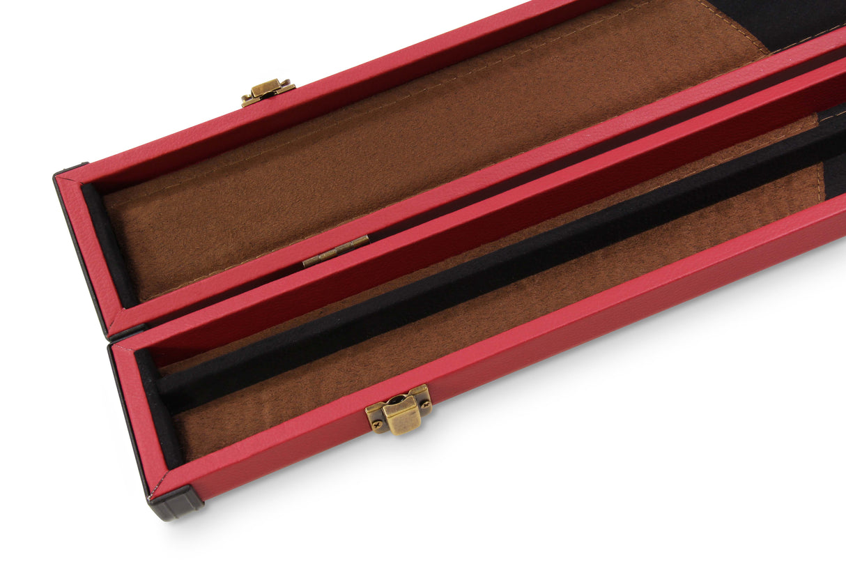 Baize Master 2 Piece Deluxe Snooker Pool Cue Case with Plastic Ends - Coloured Interior