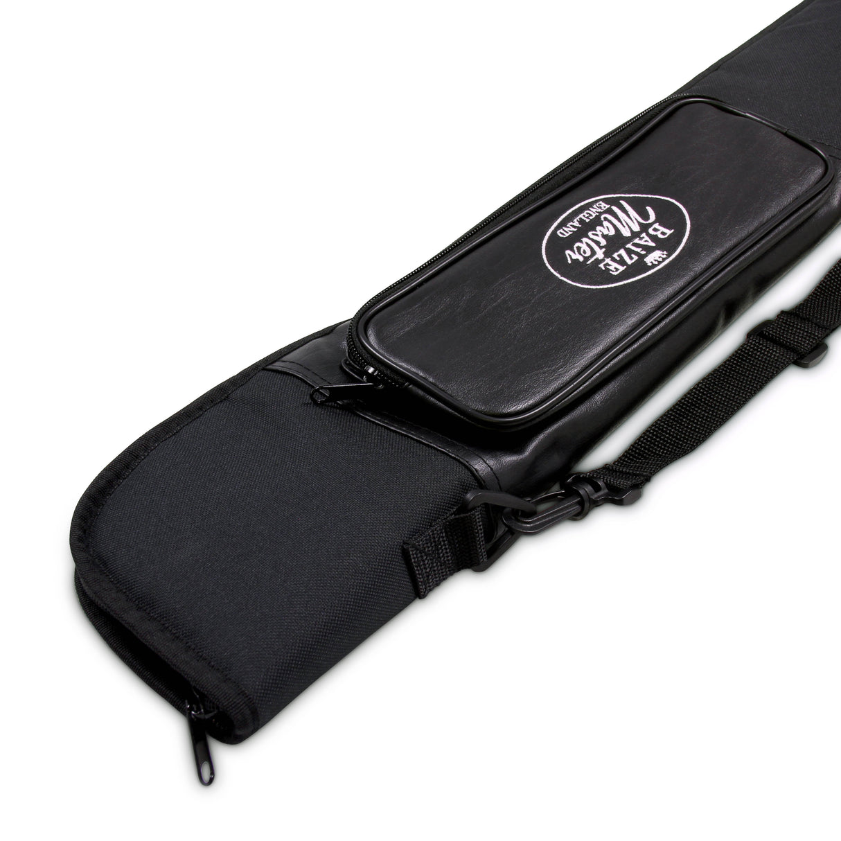 Baize Master Soft Embroidered 2pc Large Accessory Pocket Snooker Pool Cue Case for Centre Joint Cues