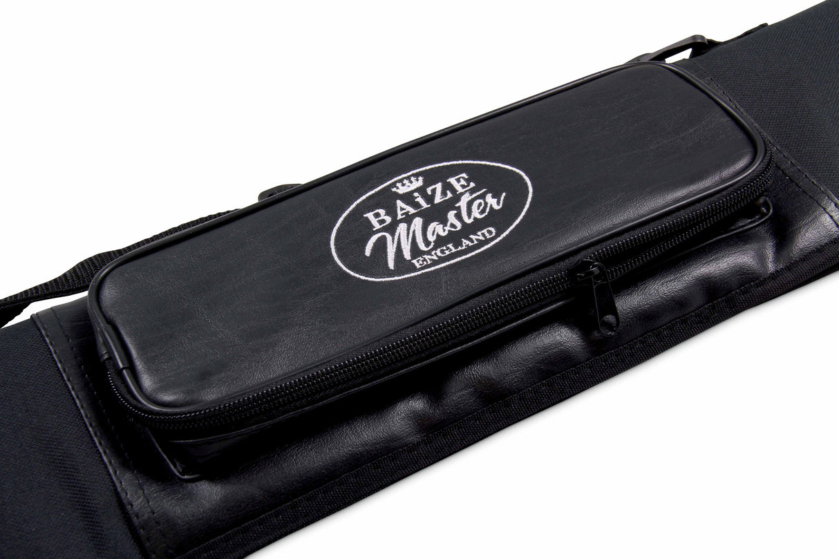 Baize Master Soft Embroidered 2pc Large Accessory Pocket Snooker Pool Cue Case for Centre Joint Cues