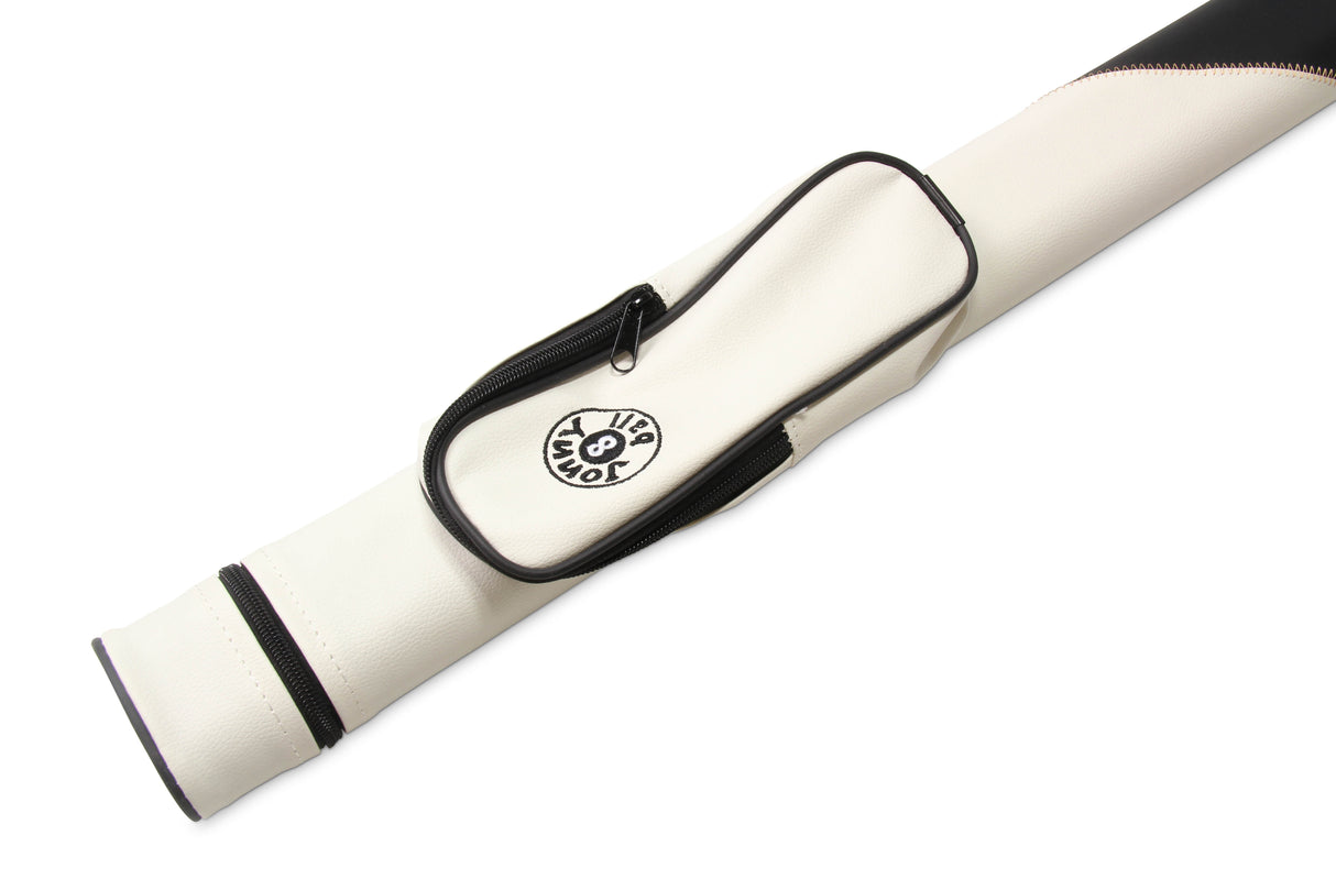 Jonny 8 Ball Two Tone Oval Pool Cue Case - Holds One 2 Piece Cue + Accessories