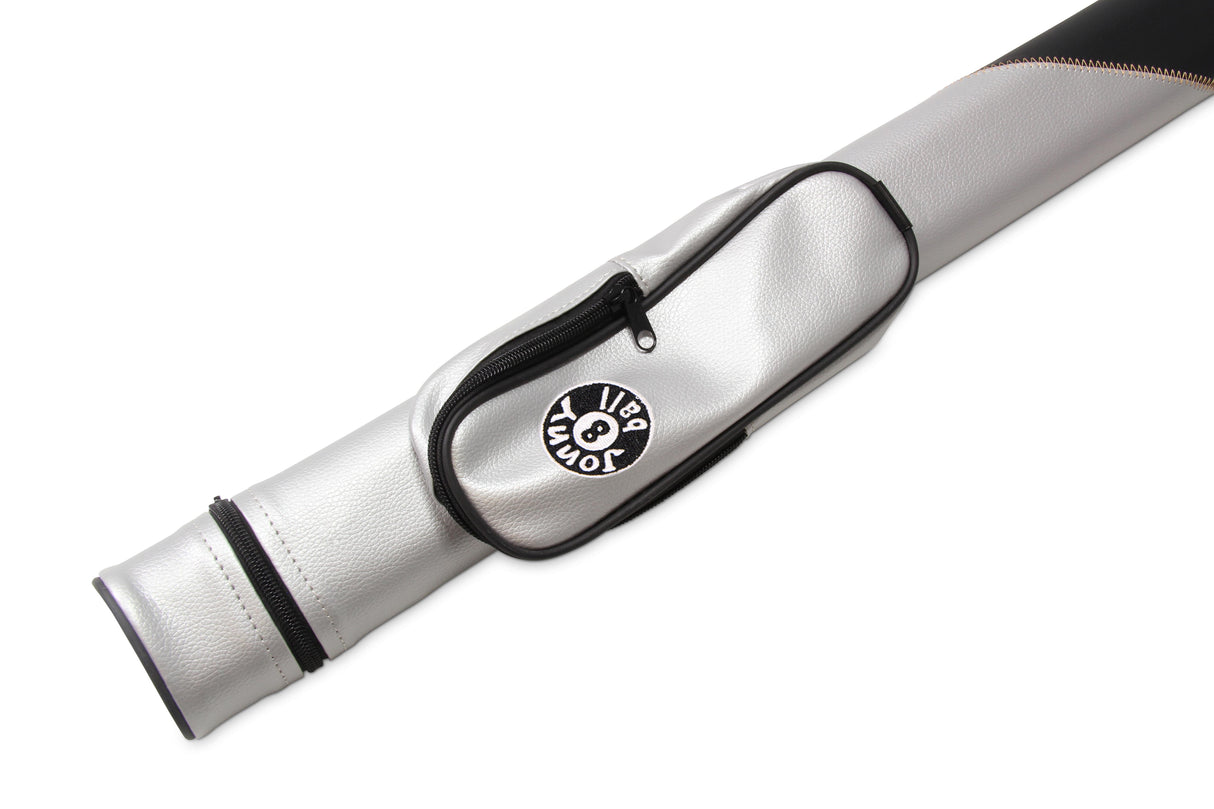 Jonny 8 Ball Two Tone Oval Pool Cue Case - Holds One 2 Piece Cue + Accessories