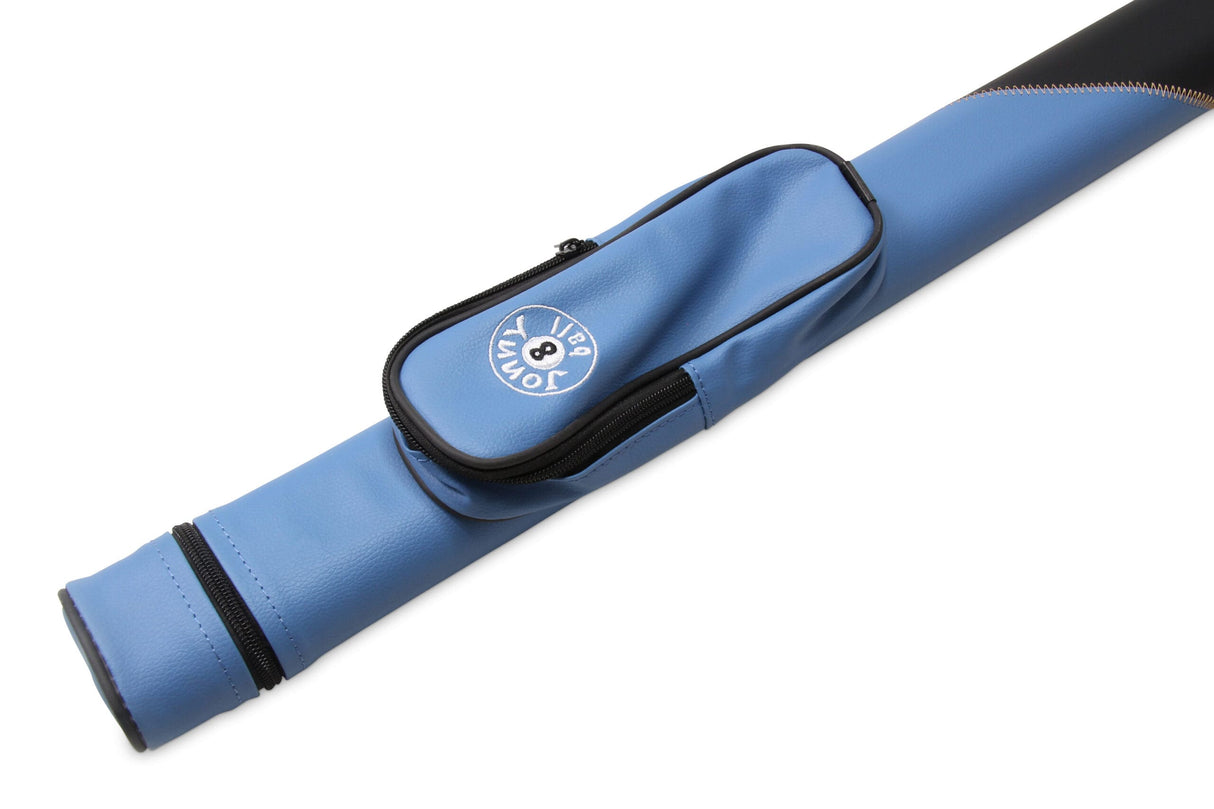Jonny 8 Ball Two Tone Oval Pool Cue Case - Holds One 2 Piece Cue + Accessories