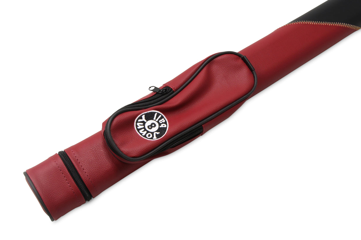 Jonny 8 Ball Two Tone Oval Pool Cue Case - Holds One 2 Piece Cue + Accessories