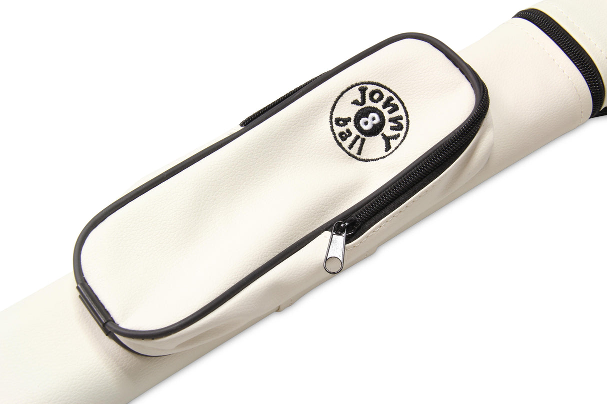Jonny 8 Ball Two Tone Oval Pool Cue Case - Holds One 2 Piece Cue + Accessories
