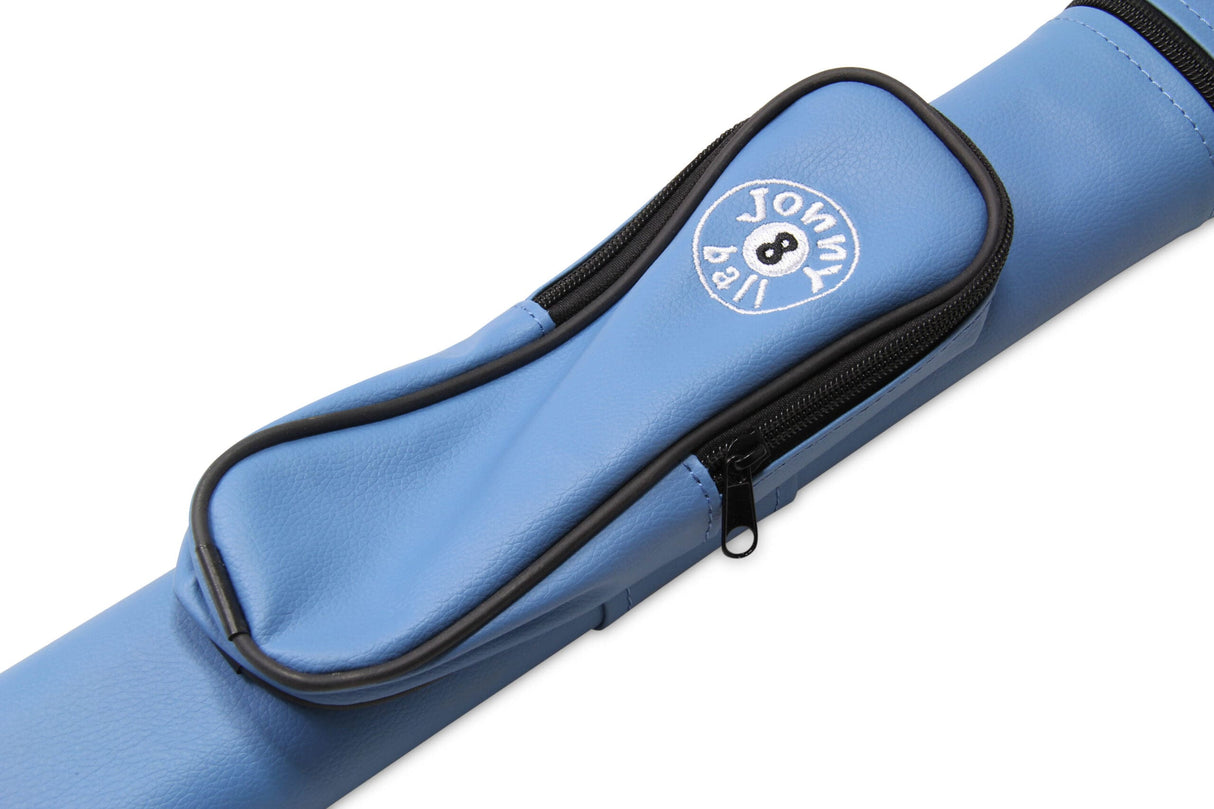 Jonny 8 Ball Two Tone Oval Pool Cue Case - Holds One 2 Piece Cue + Accessories