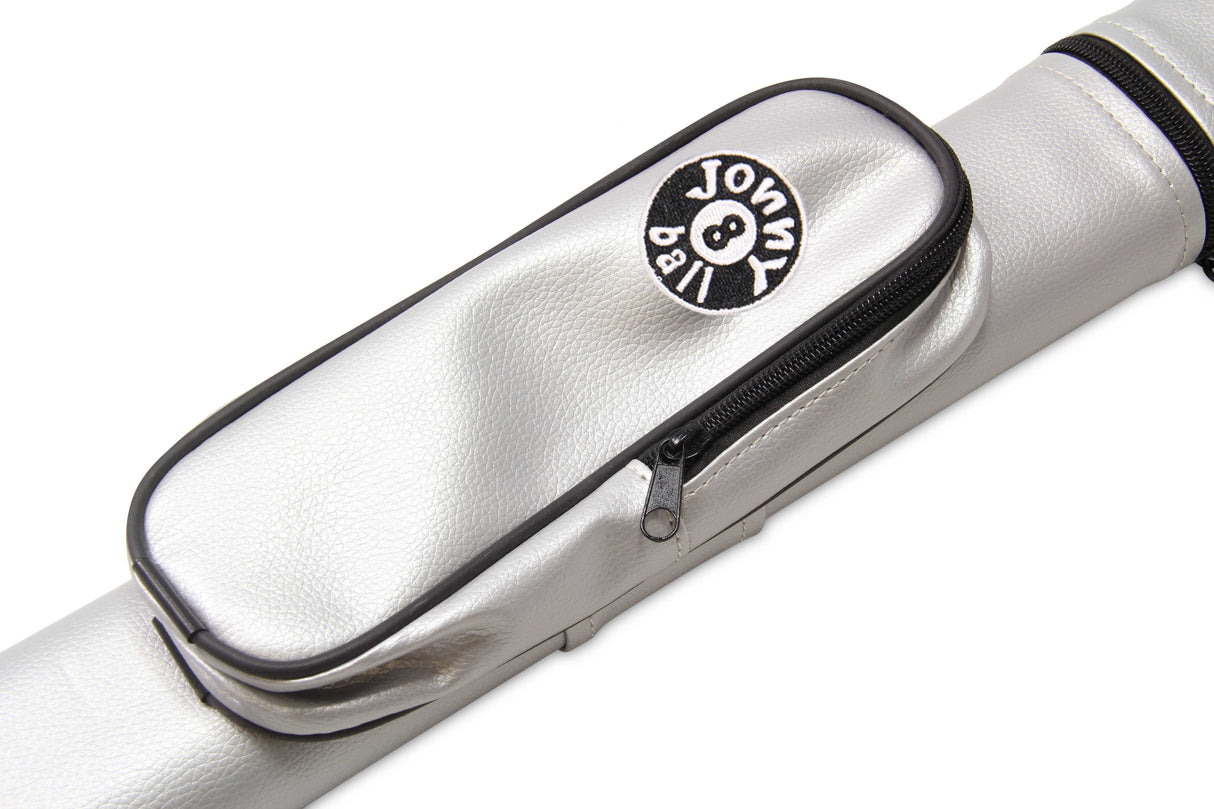 Jonny 8 Ball Two Tone Oval Pool Cue Case - Holds One 2 Piece Cue + Accessories