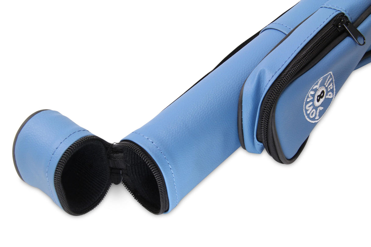 Jonny 8 Ball Two Tone Oval Pool Cue Case - Holds One 2 Piece Cue + Accessories