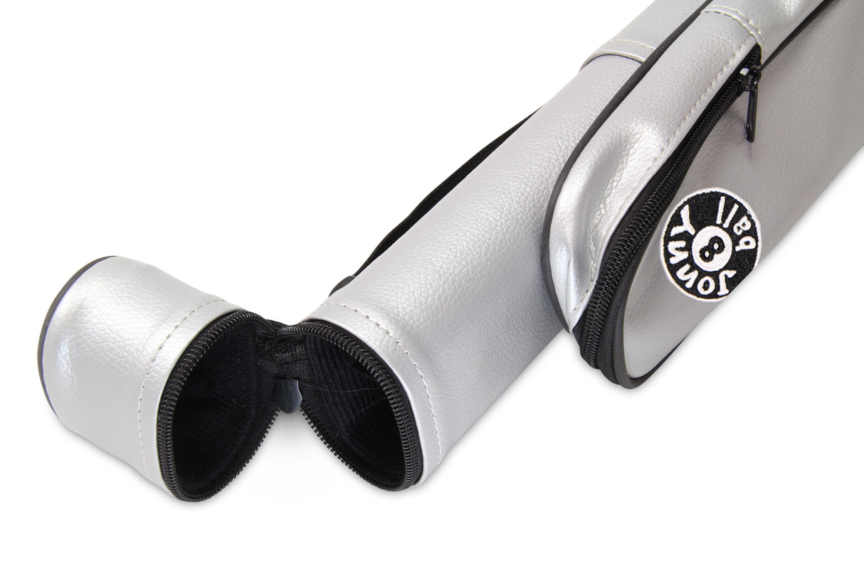 Jonny 8 Ball Two Tone Oval Pool Cue Case - Holds One 2 Piece Cue + Accessories