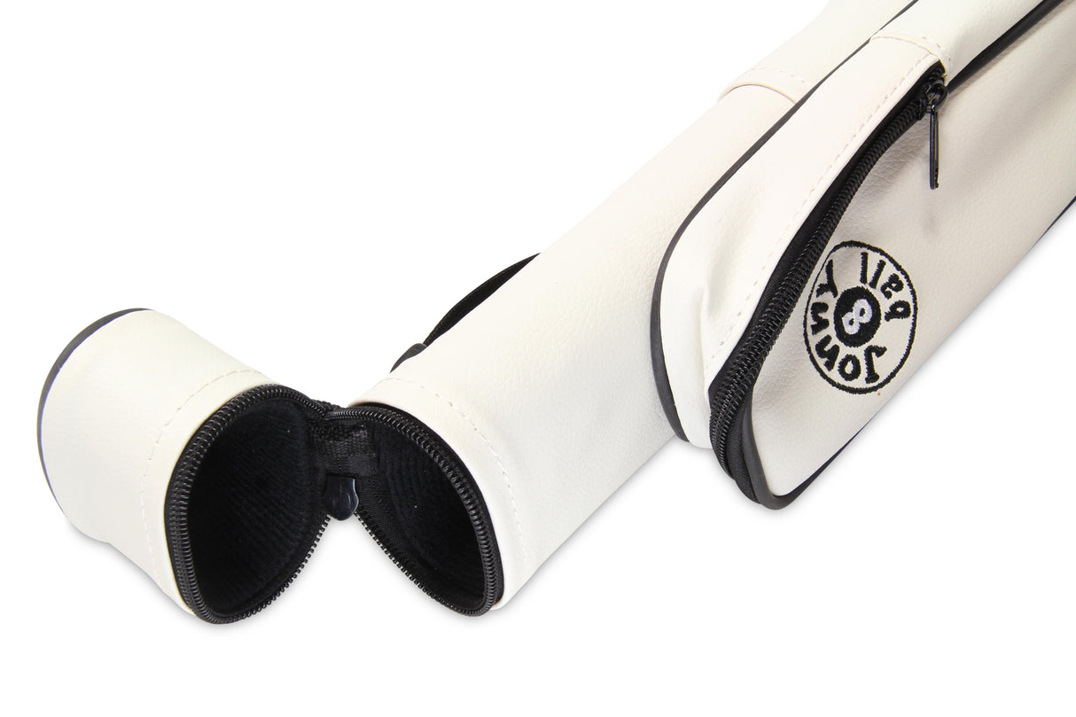 Jonny 8 Ball Two Tone Oval Pool Cue Case - Holds One 2 Piece Cue + Accessories