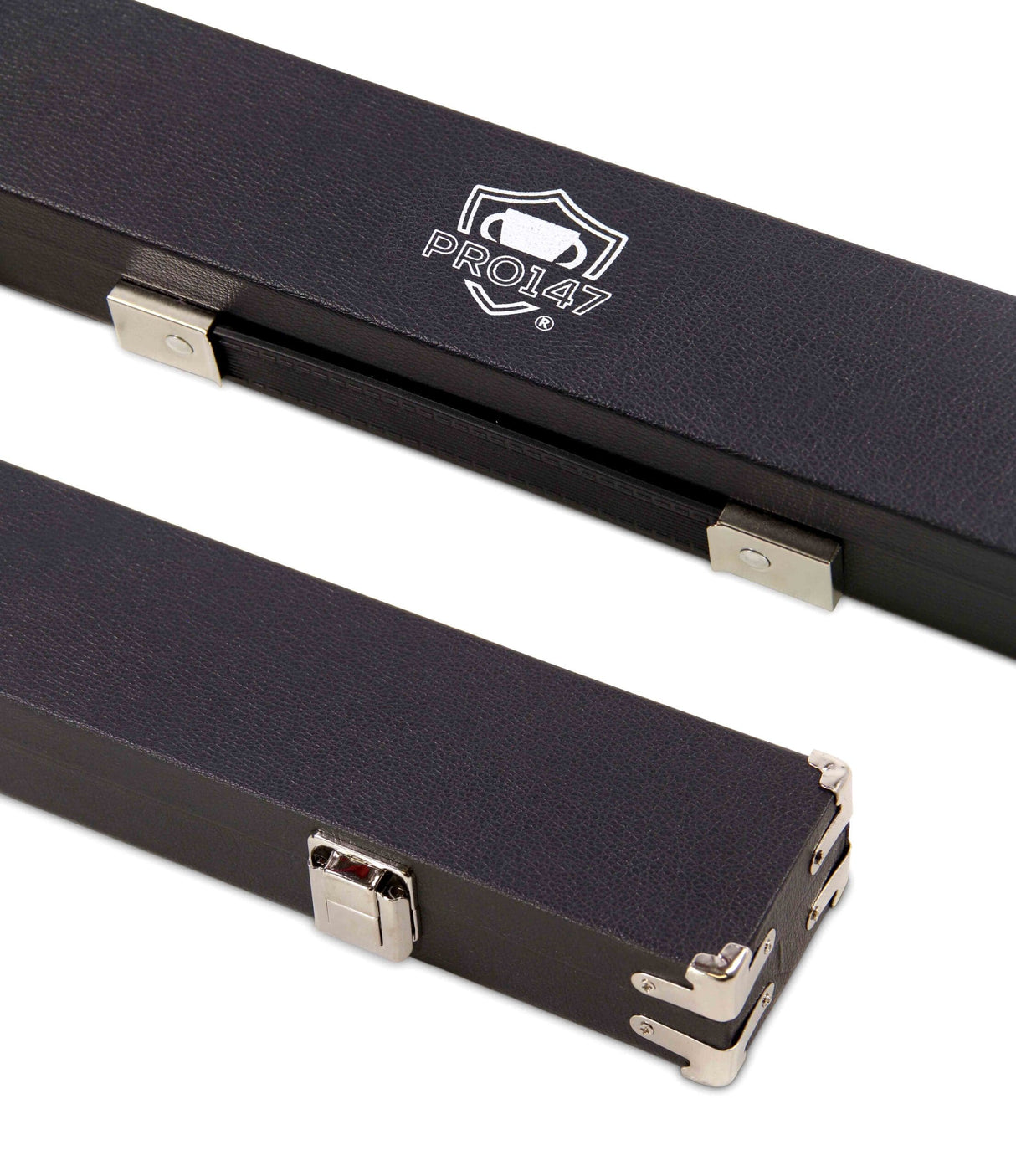 PRO147 Black 3/4 Luxury Foam Lined Snooker Pool Cue Case with Reinforced Corners