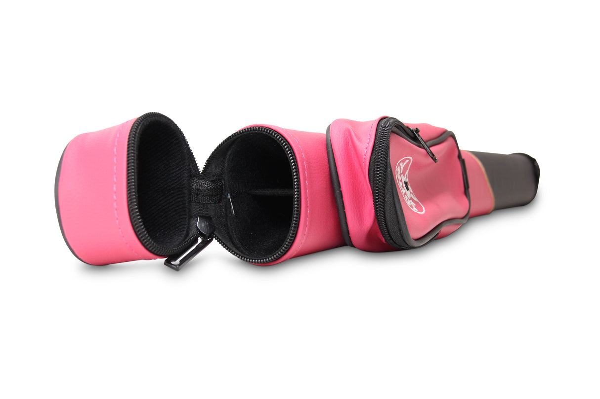 Jonny 8 Ball Two Tone Oval Pool Cue Case - Holds One 2 Piece Cue + Accessories