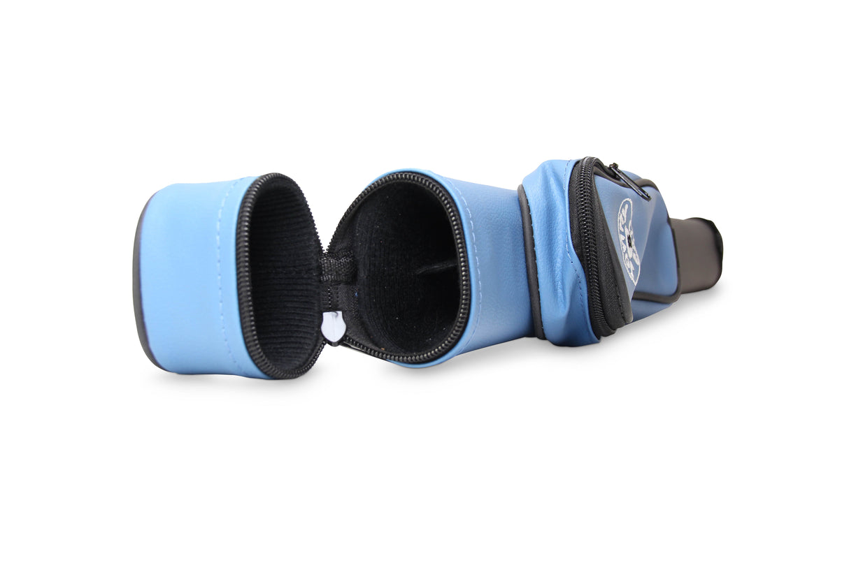 Jonny 8 Ball Two Tone Oval Pool Cue Case - Holds One 2 Piece Cue + Accessories