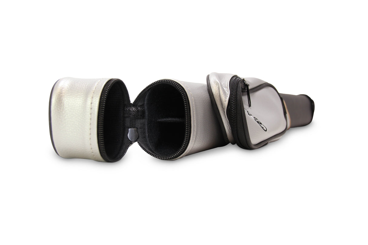 Jonny 8 Ball Two Tone Oval Pool Cue Case - Holds One 2 Piece Cue + Accessories