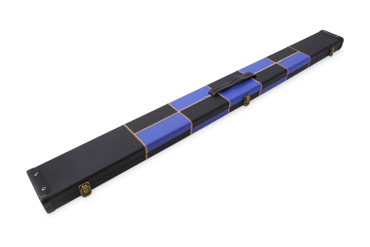 Deluxe 3/4 WIDE CHEQUERED Snooker Pool Cue Case with Plastic Ends - Holds 2 Cues