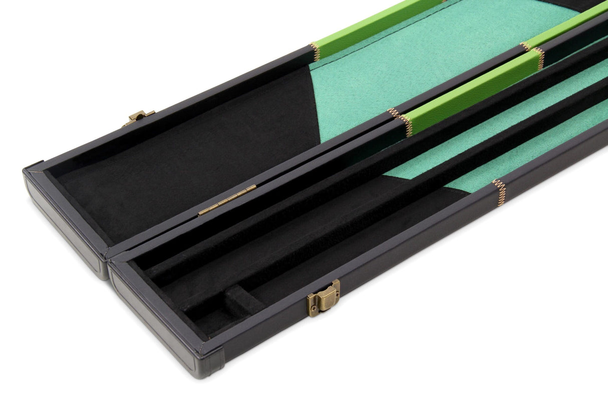 Deluxe 3/4 WIDE CHEQUERED Snooker Pool Cue Case with Plastic Ends - Holds 2 Cues