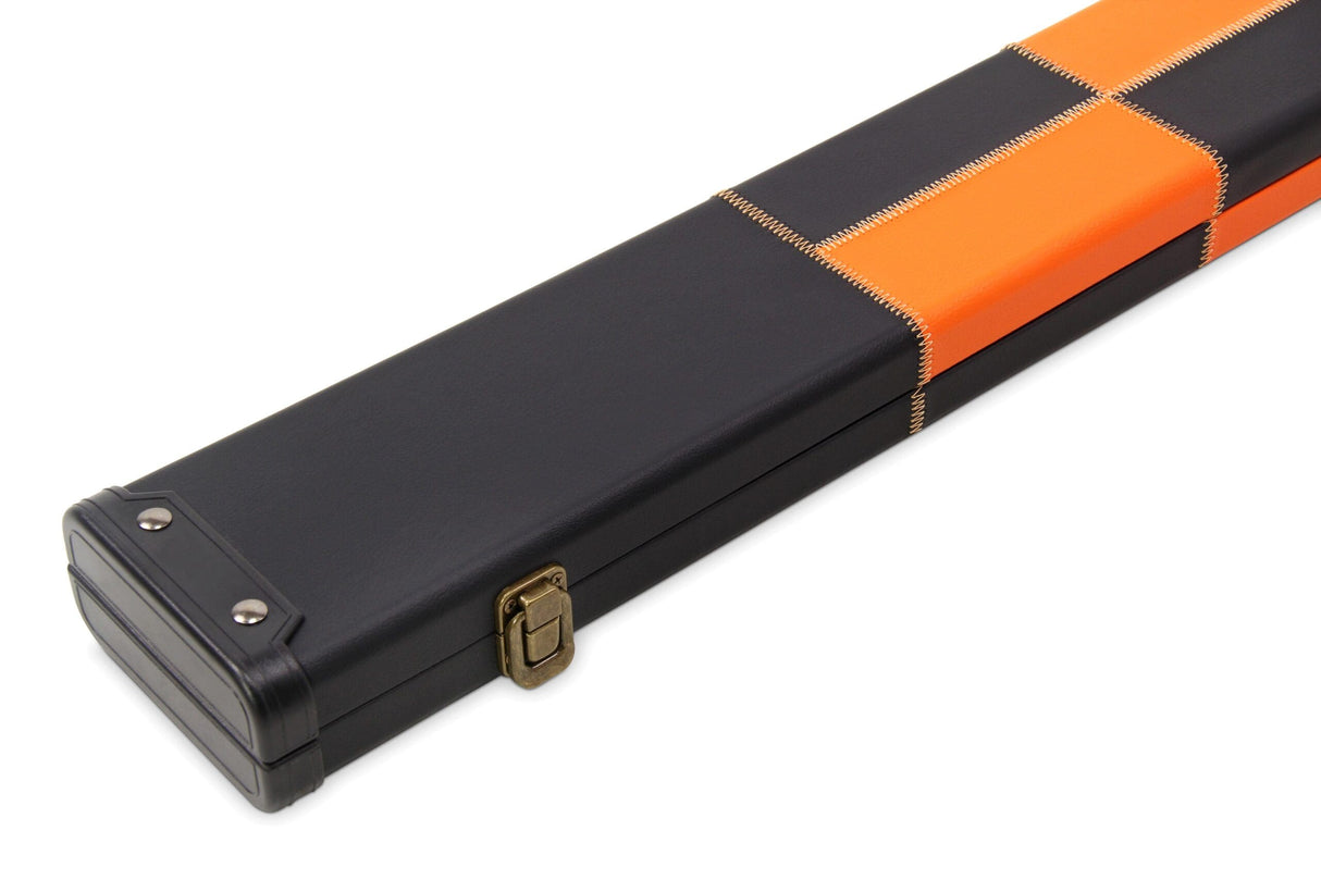 Deluxe 3/4 WIDE CHEQUERED Snooker Pool Cue Case with Plastic Ends - Holds 2 Cues