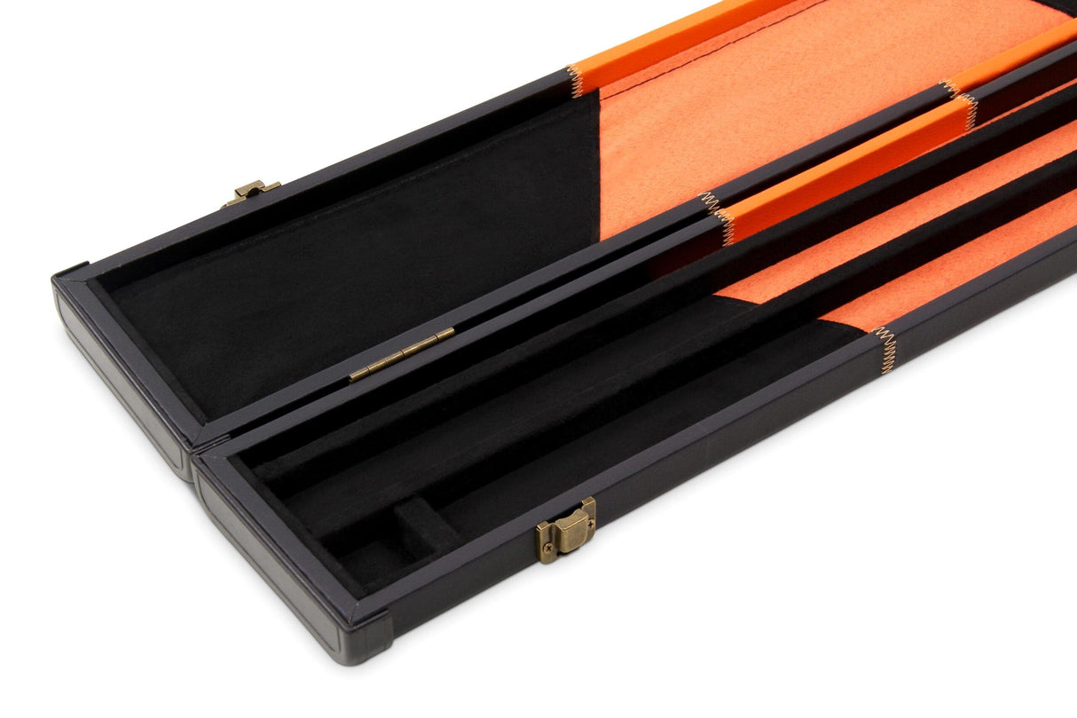 Deluxe 3/4 WIDE CHEQUERED Snooker Pool Cue Case with Plastic Ends - Holds 2 Cues
