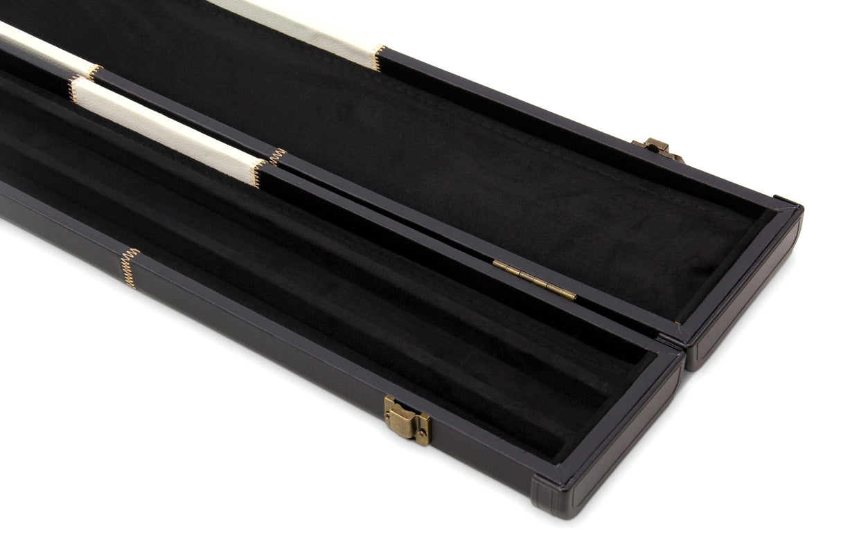 Deluxe 3/4 WIDE CHEQUERED Snooker Pool Cue Case with Plastic Ends - Holds 2 Cues