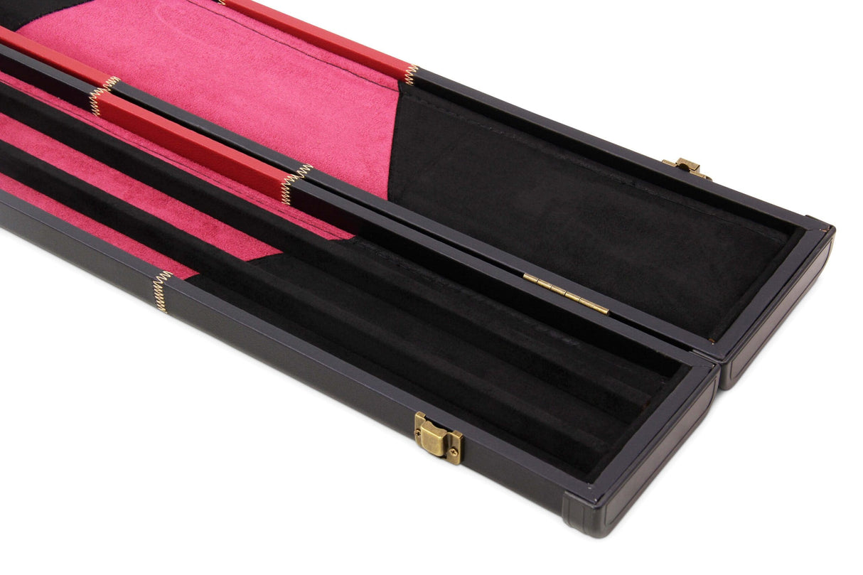 Deluxe 3/4 WIDE CHEQUERED Snooker Pool Cue Case with Plastic Ends - Holds 2 Cues