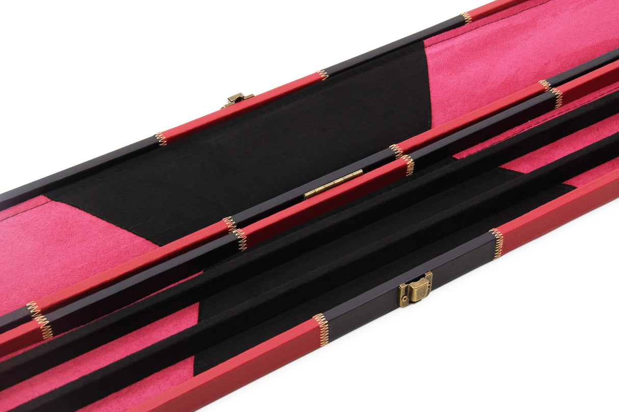 Deluxe 3/4 WIDE CHEQUERED Snooker Pool Cue Case with Plastic Ends - Holds 2 Cues