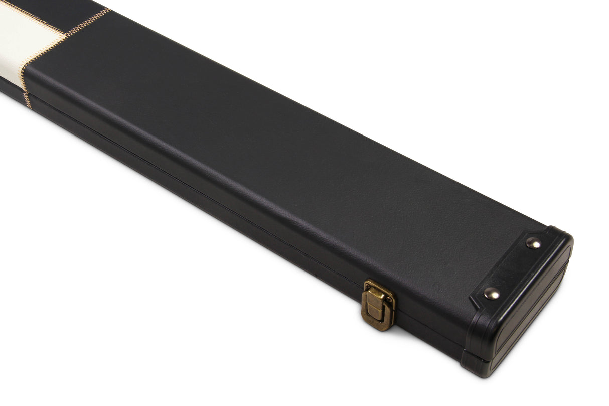Deluxe 1 Piece WIDE CHEQUERED Snooker Pool Cue Case with Plastic Ends - Holds 3 Cues