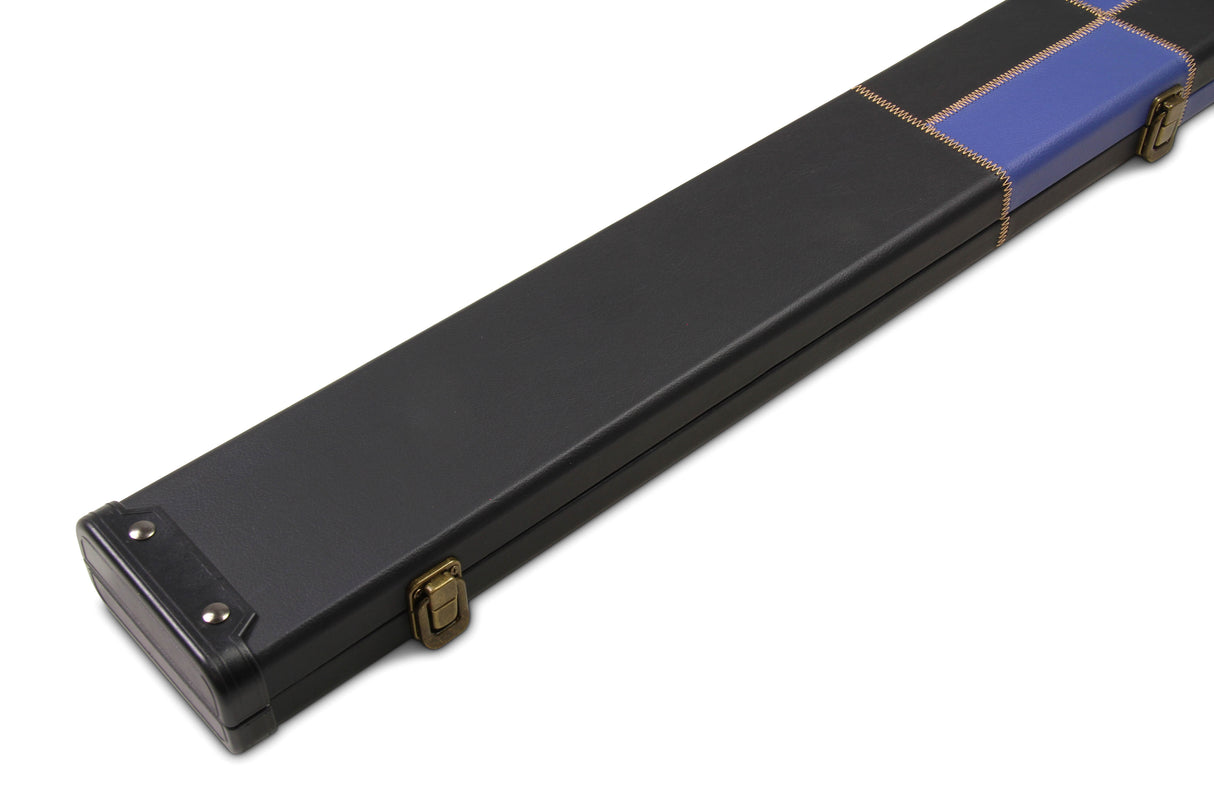 Deluxe 1 Piece WIDE CHEQUERED Snooker Pool Cue Case with Plastic Ends - Holds 3 Cues