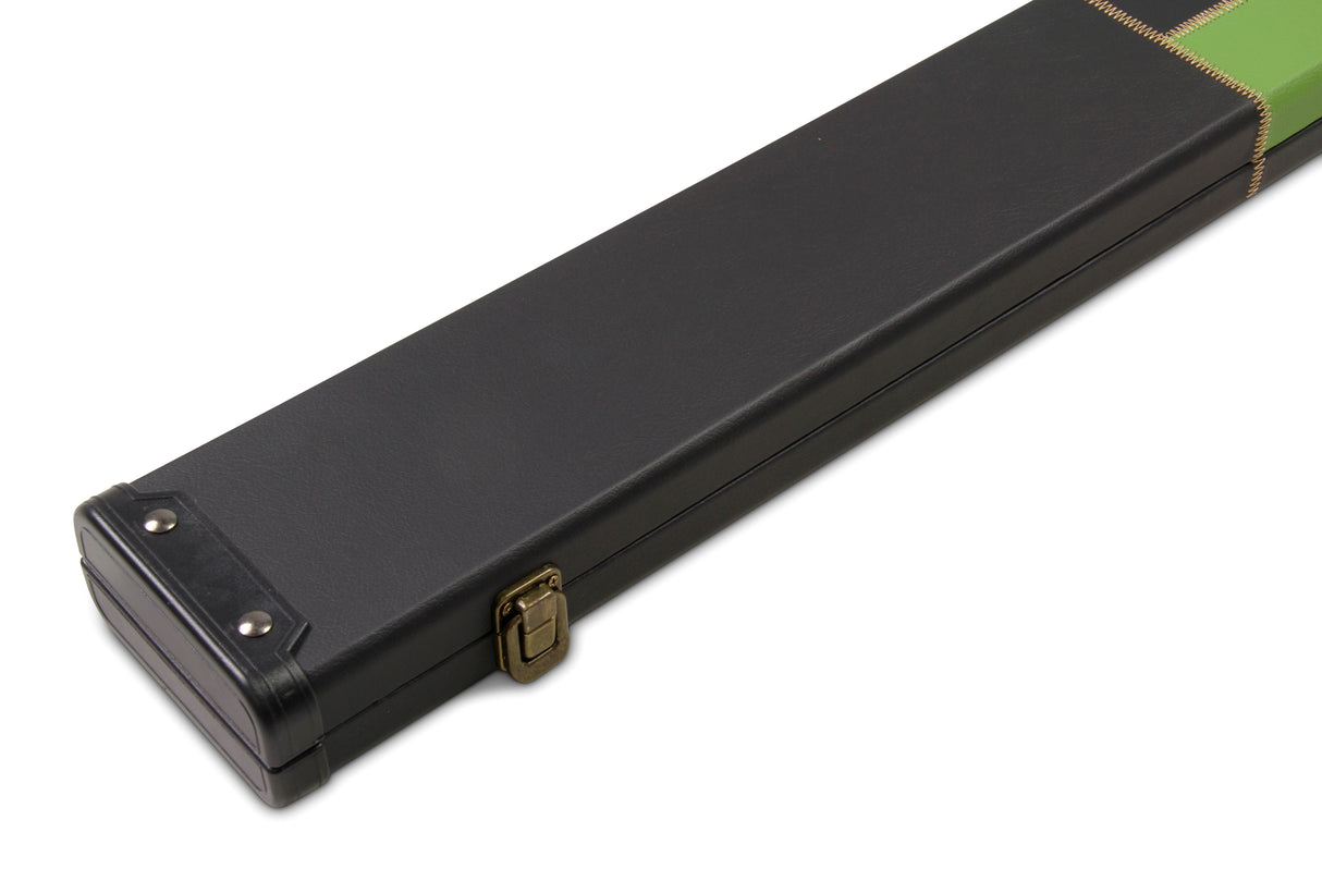 Deluxe 1 Piece WIDE CHEQUERED Snooker Pool Cue Case with Plastic Ends - Holds 3 Cues