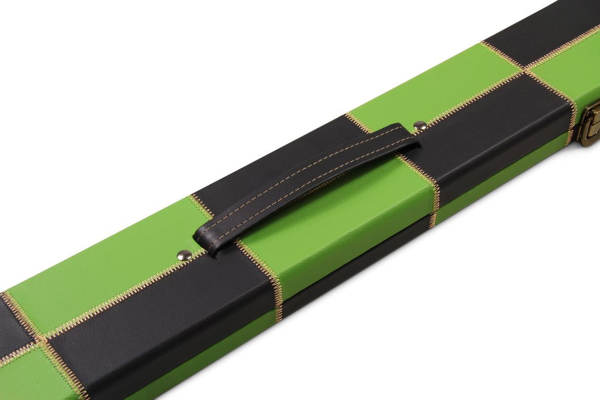 Deluxe 1 Piece WIDE CHEQUERED Snooker Pool Cue Case with Plastic Ends - Holds 3 Cues
