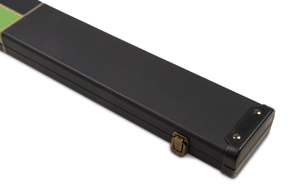 Deluxe 1 Piece WIDE CHEQUERED Snooker Pool Cue Case with Plastic Ends - Holds 3 Cues