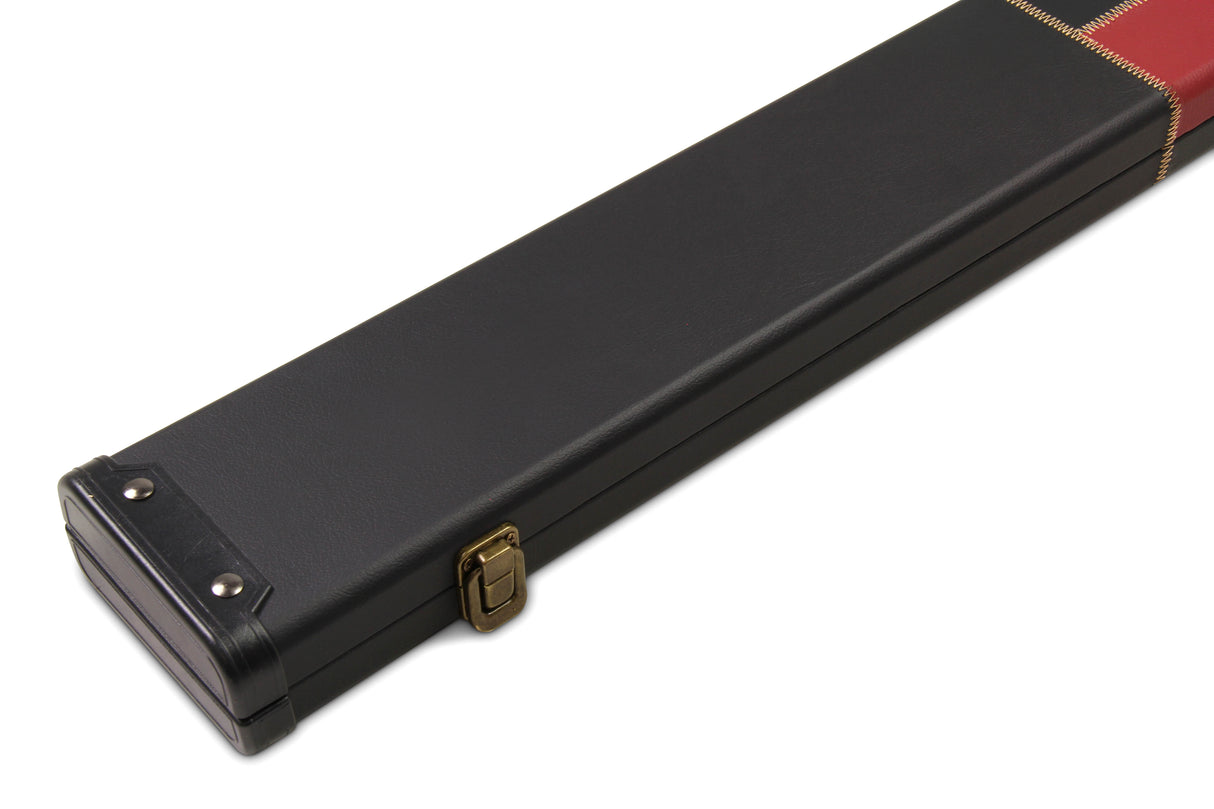 Deluxe 1 Piece WIDE CHEQUERED Snooker Pool Cue Case with Plastic Ends - Holds 3 Cues