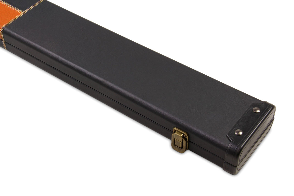 Deluxe 1 Piece WIDE CHEQUERED Snooker Pool Cue Case with Plastic Ends - Holds 3 Cues