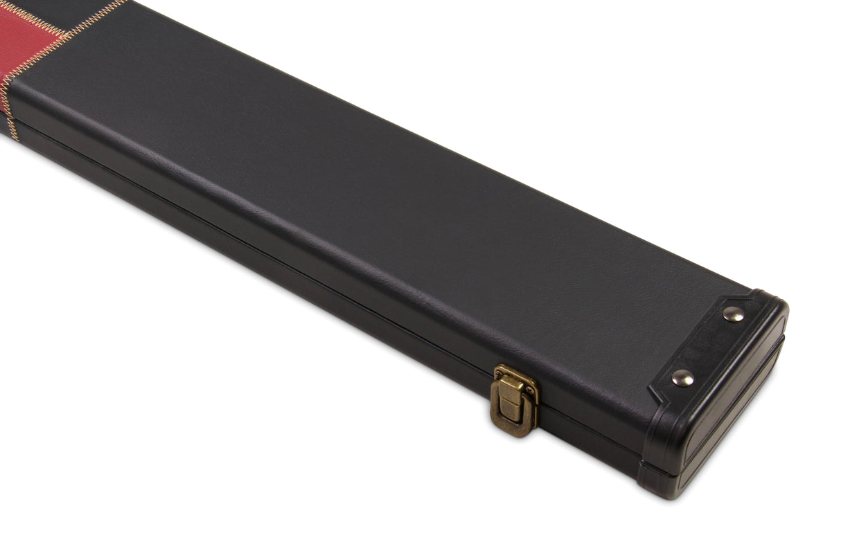 Deluxe 1 Piece WIDE CHEQUERED Snooker Pool Cue Case with Plastic Ends - Holds 3 Cues