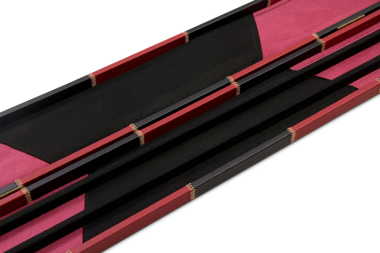 Deluxe 1 Piece WIDE CHEQUERED Snooker Pool Cue Case with Plastic Ends - Holds 3 Cues