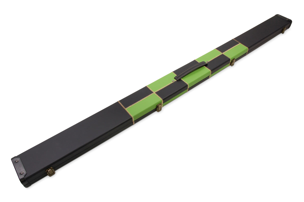 Deluxe 1 Piece WIDE CHEQUERED Snooker Pool Cue Case with Plastic Ends - Holds 3 Cues