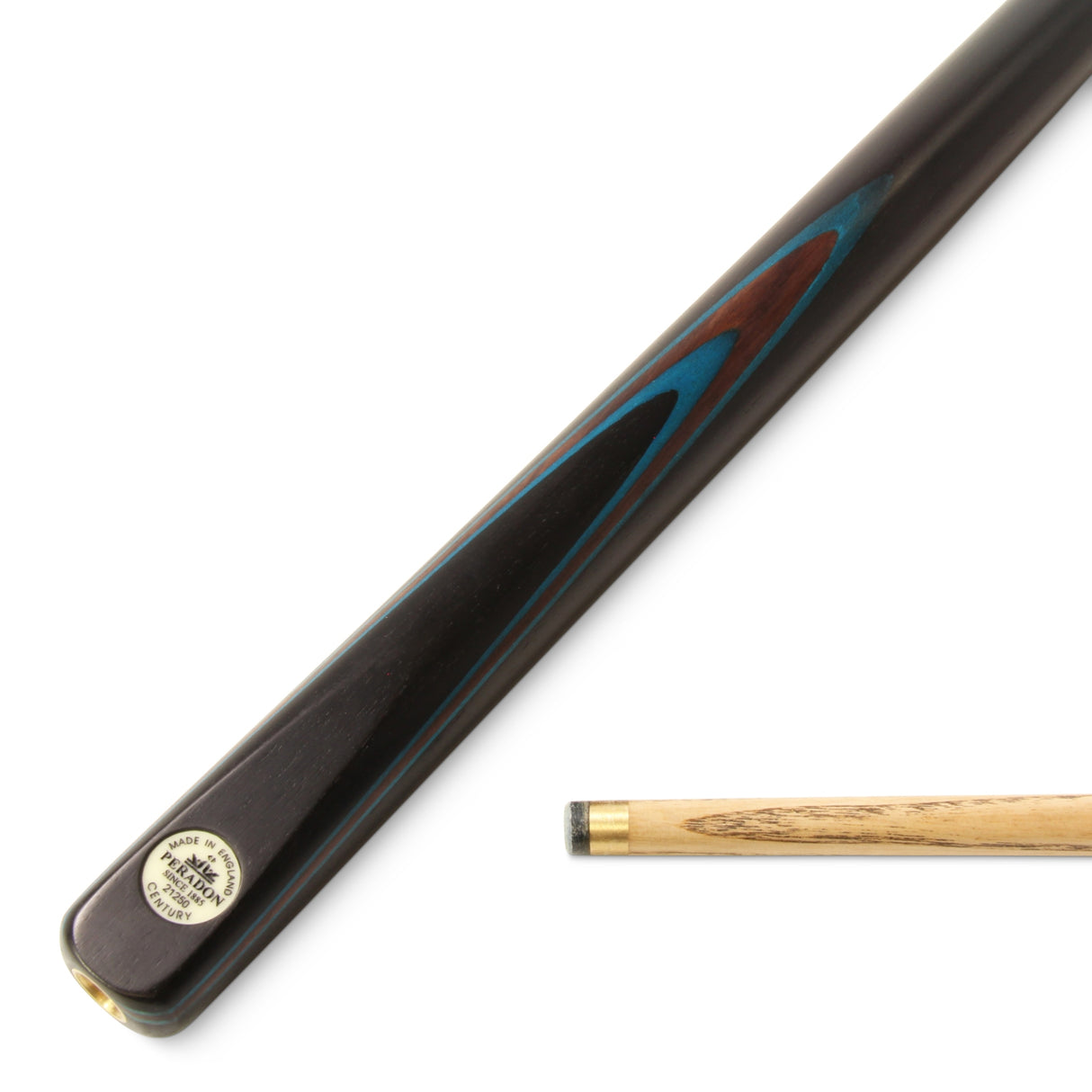Peradon Century 58 inch 3/4 Joint Snooker and Pool Cue with Ebony Butt and 9.5mm Elkmaster Tip