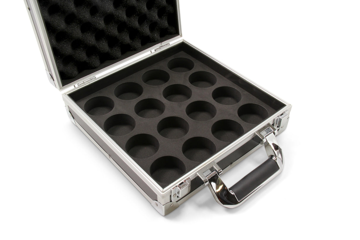 Funky Chalk Hard Aluminium English Pool Ball Carrying & Storage Flight Case for 2" Balls - Holds 16 x 2 Inch pool balls