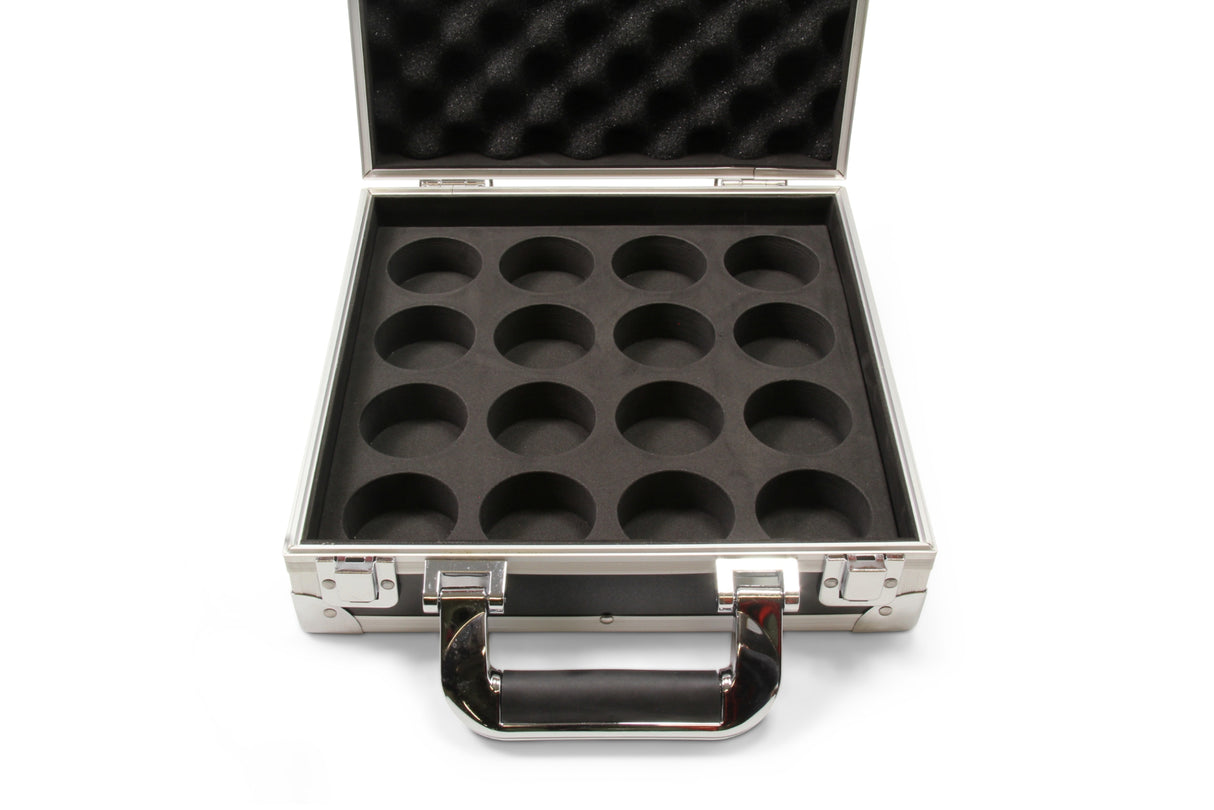 Funky Chalk Hard Aluminium English Pool Ball Carrying & Storage Flight Case for 2" Balls - Holds 16 x 2 Inch pool balls