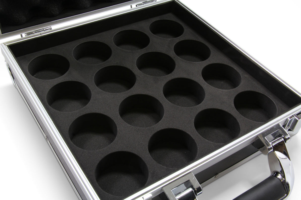 Funky Chalk Hard Aluminium English Pool Ball Carrying & Storage Flight Case for 2" Balls - Holds 16 x 2 Inch pool balls