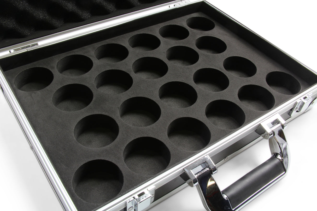 Silver Aluminium Snooker Ball Flight Carry Case - Holds 22 Balls